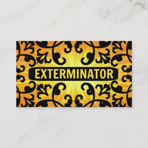Customizable Exterminator Sunshine Damask Business Card