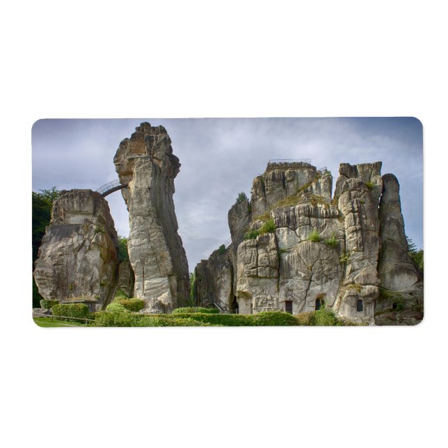 Externsteine Teutoburg Forest Germany Label (Front)