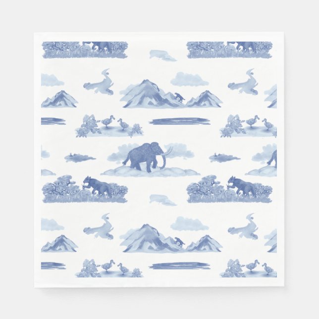 Extinct Animal Toile Napkins (Front)