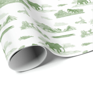 Extinct Animal Toile Wrapping Paper