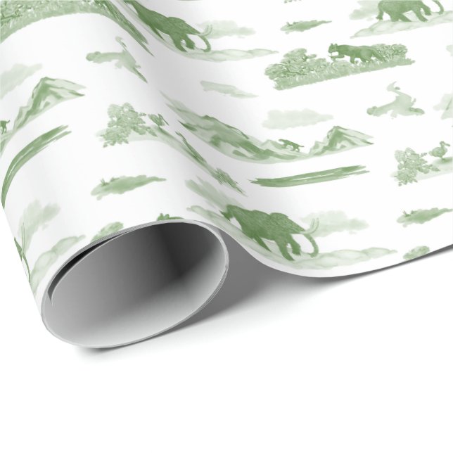 Extinct Animal Toile Wrapping Paper (Roll Corner)
