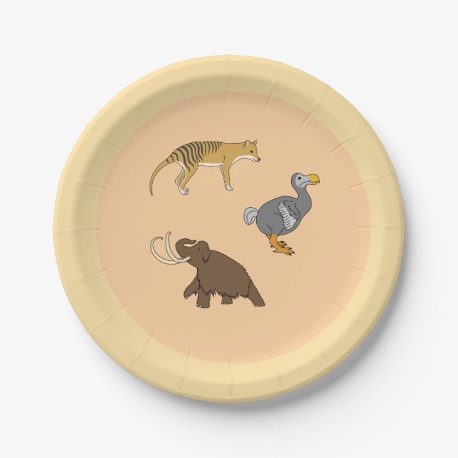 Extinct Animals  Paper Plates (Front)