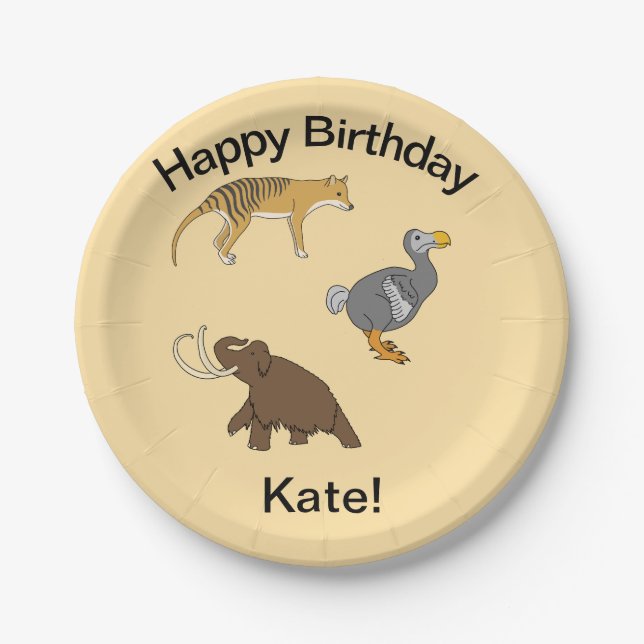 Extinct Animals  Paper Plates (Front)