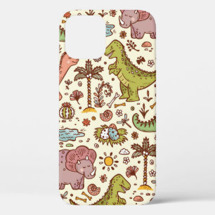 Extinct animals. Prehistoric Reptiles. Cute Cartoo iPhone 12 Case