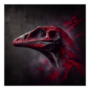 Extinct Dinosaur Head Poster