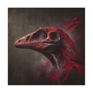 Extinct Dinosaur Head Wood Wall Art