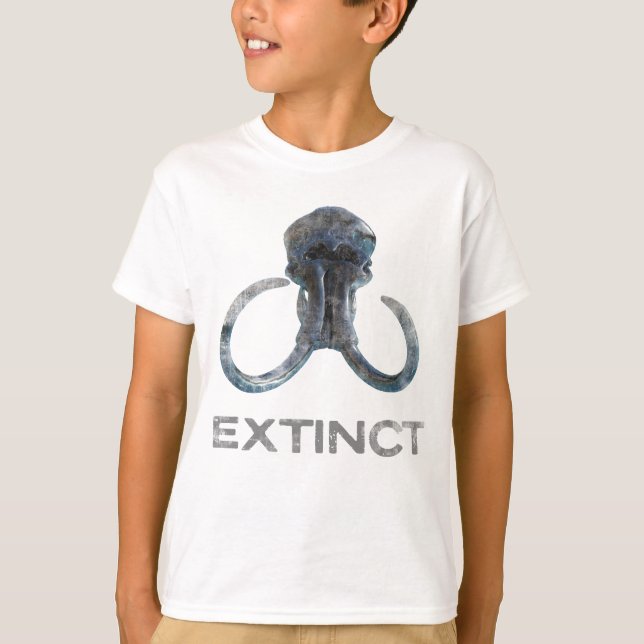 Extinct Woolly Mammoth Fossil Head Version 1 T-Shirt (Front)