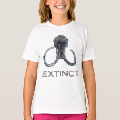 Extinct Woolly Mammoth Fossil Head Version 1 T_Shirt