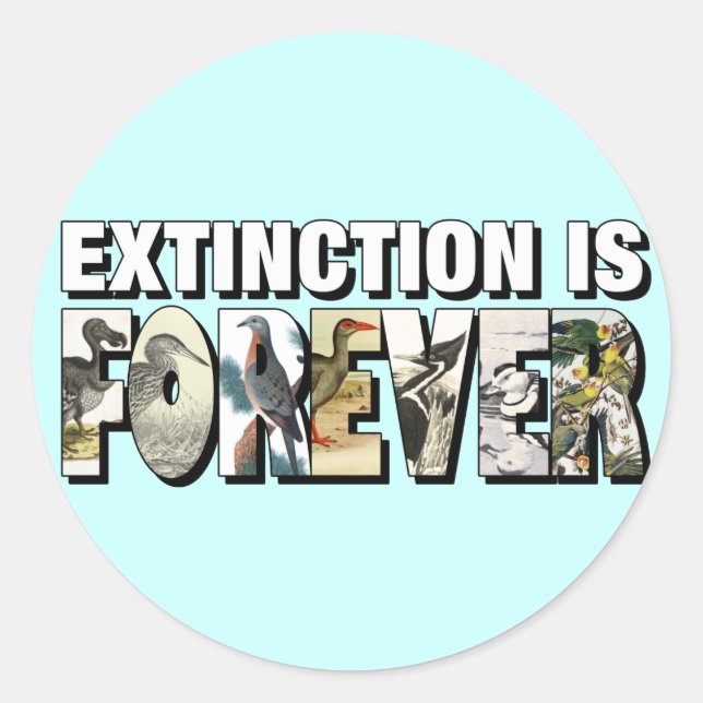 Extinction Is Forever Classic Round Sticker (Front)