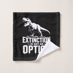 Extinction Is Not An Option – T-Rex Dinosaur Wash Cloth