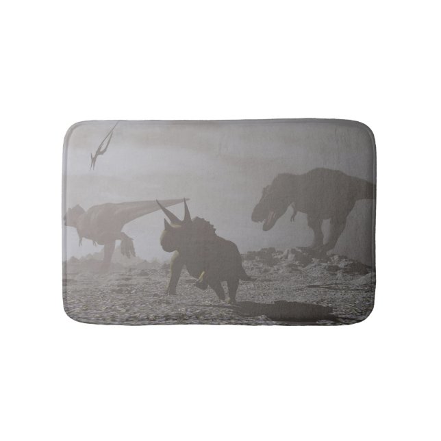 Extinction of dinosaurs - 3D render Bathroom Mat (Front)