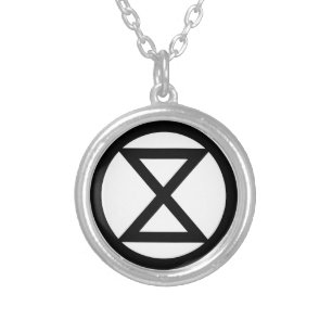 Extinction symbol silver plated necklace