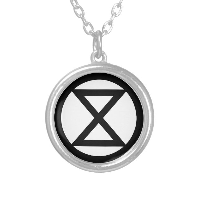 Extinction symbol silver plated necklace (Front)