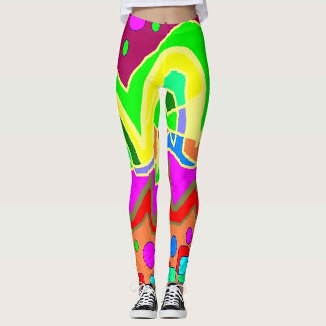 Extra bright bold colors leggings (Front)