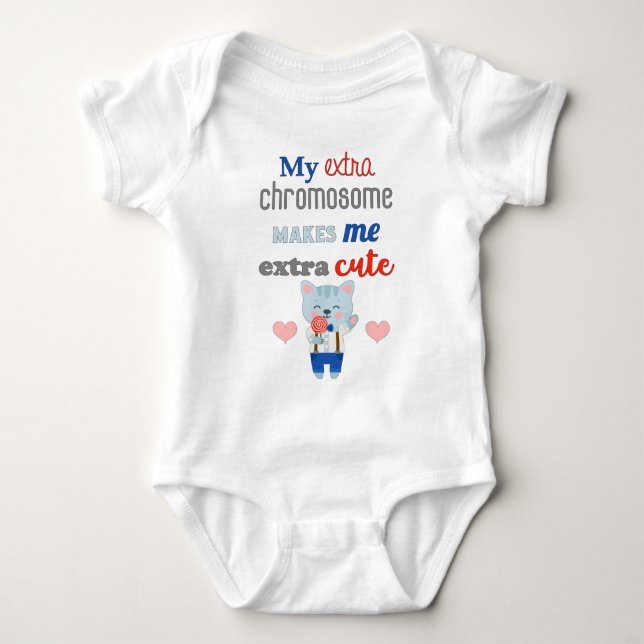 Extra Chromosome, Extra Cute Cat Baby Bodysuit (Front)