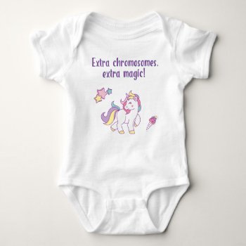 Extra Chromosome Magic Unicorn Baby Bodysuit by hkimbrell at Zazzle