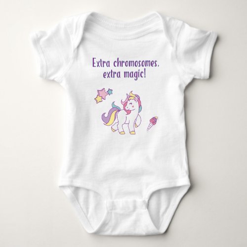 Extra Chromosome Magic Unicorn Baby Bodysuit