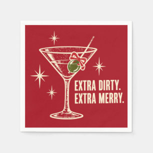 Extra Dirty Extra Merry Christmas Martini Napkins