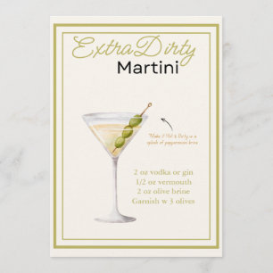 Extra Dirty Martini Recipe Card