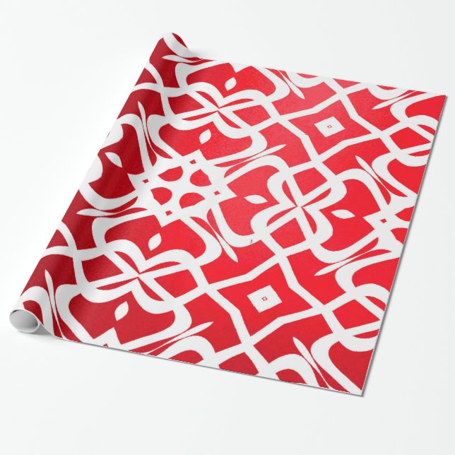 Extra Elegant Wrapping Paper-Red Wrapping Paper (Unrolled)