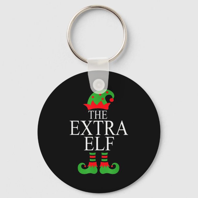 Extra Elf Family Matching Christmas Group Pajama M Keychain (Front)