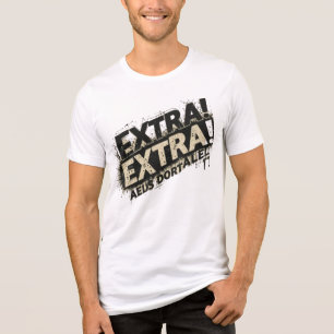 "EXTRA! EXTRA! Newspaper Headline T-Shirt – Bold V Tri-Blend Shirt
