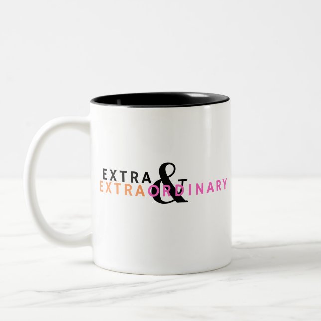 Extra & Extraordinary Two-Tone Coffee Mug (Left)