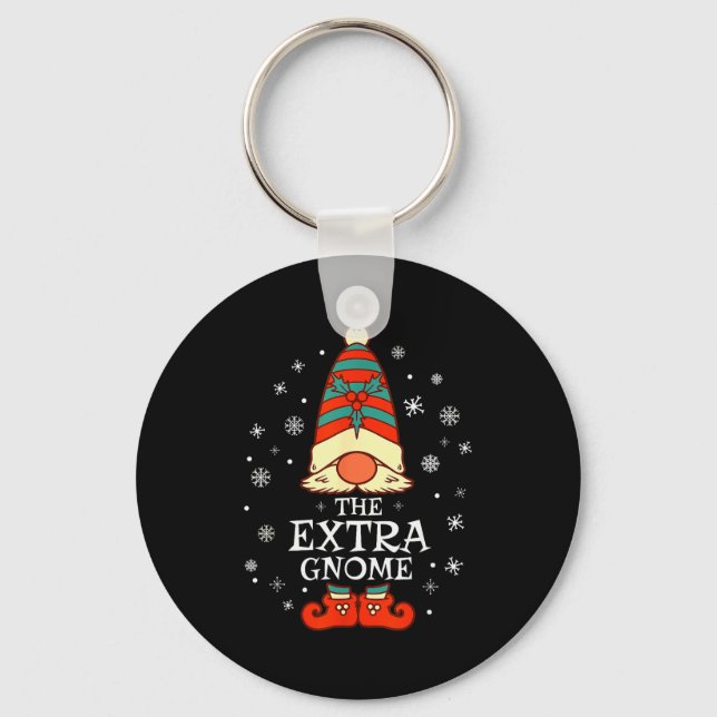 Extra Gnome Xmas Family Christmas  Keychain (Front)