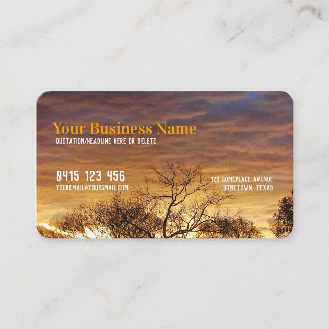 Extra Golden Clouds Business Card (Front)