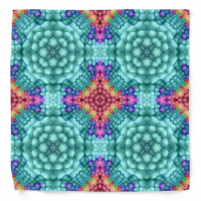 Extra Groovy, colorful kaleidoscope bandana (Front)