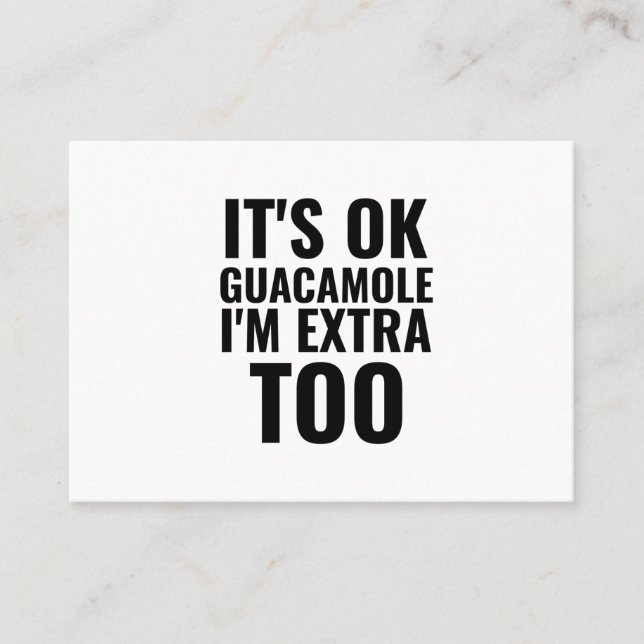 Extra guacamole funny avocado vegan business card (Front)