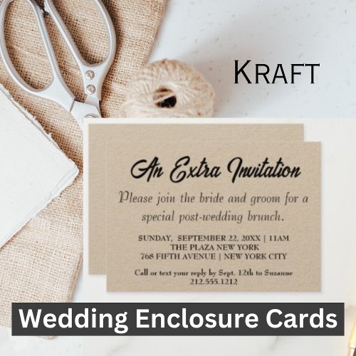 Extra Invite_Wedding Brunch kraft Enclosure Cards