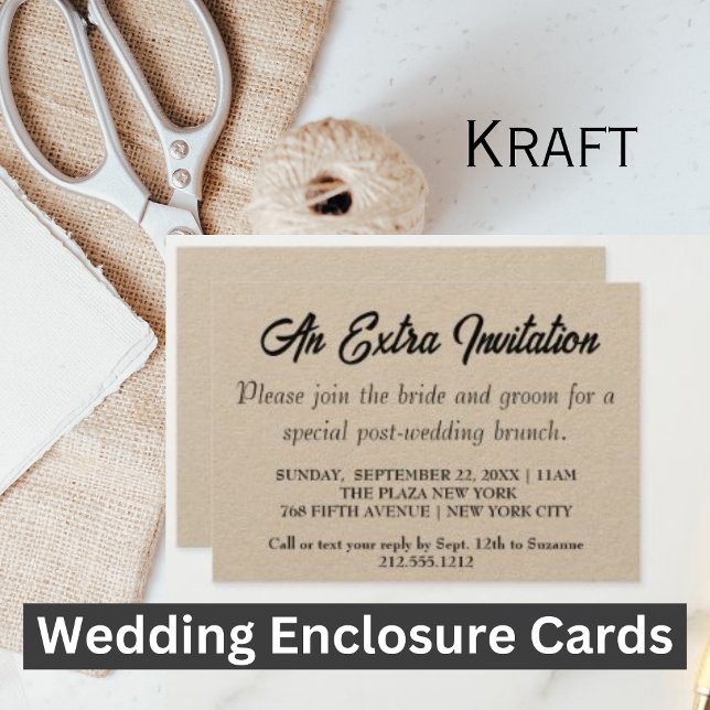 Extra Invite_Wedding Brunch kraft Enclosure Cards (Kraft Wedding Enclosure Cards)