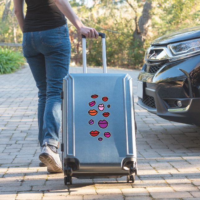 Extra-Large 14" x 14" Custom-Cut Vinyl Stickers (Suitcase Insitu)
