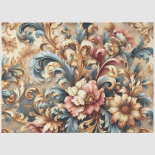 Extra Large Baroque Colorful Floral Decoupage Tissue Paper