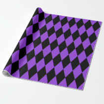 Extra Large Black and Purple Harlequin Wrapping Paper