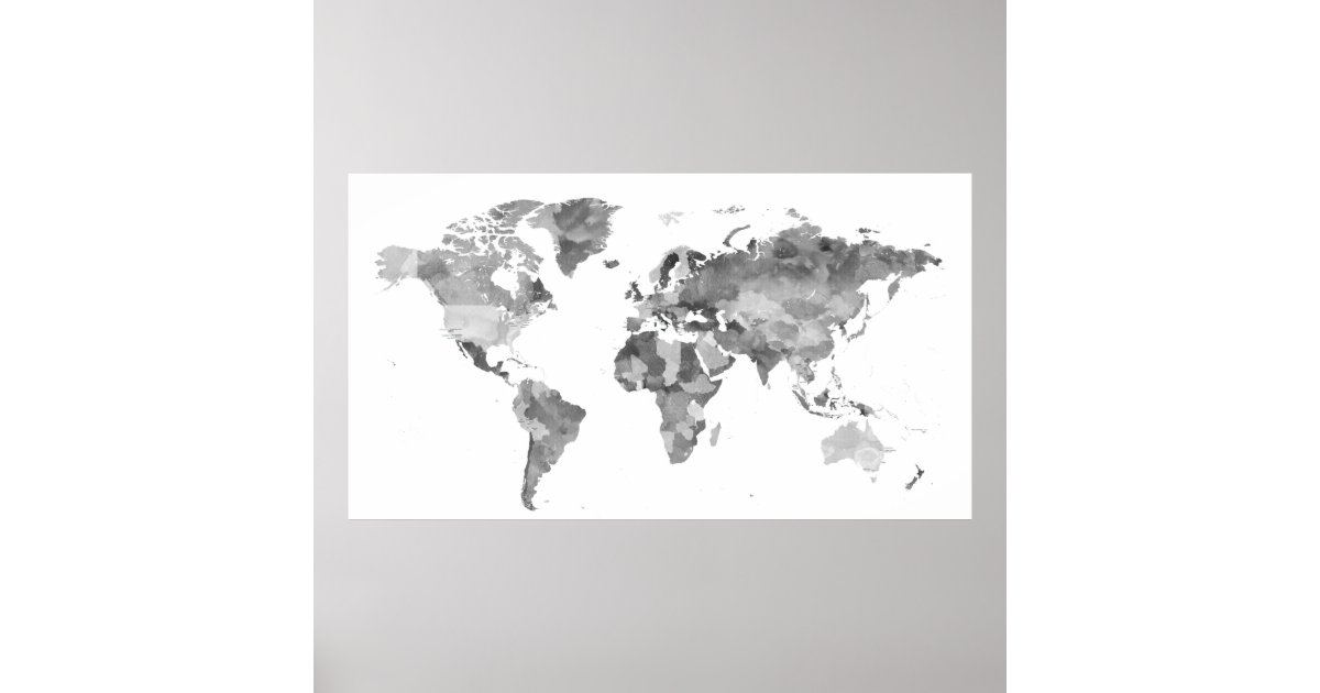 black and white world map printable