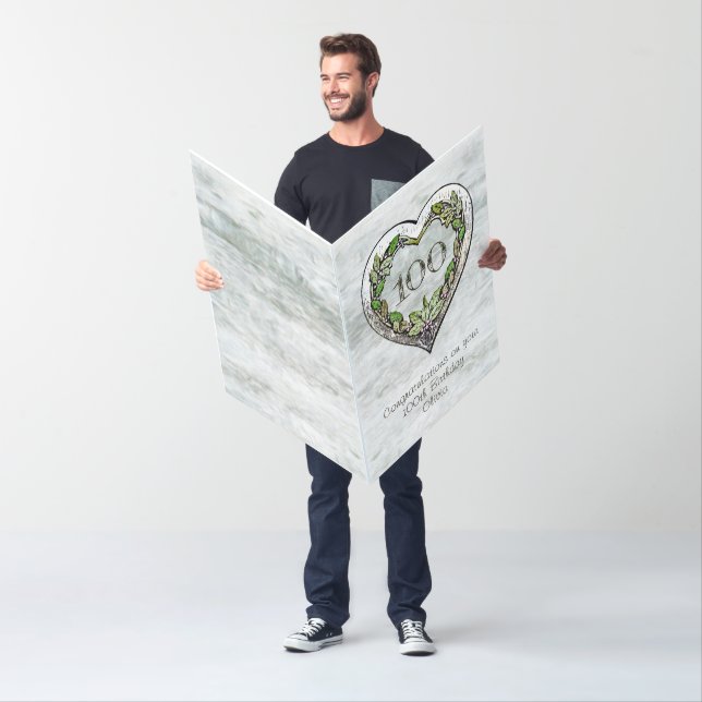 Extra Large Custom Name Rustic 100th Birthday Card (In Situ)