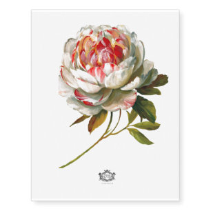 Extra large Delicate Salmon Pink and White Rose Temporary Tattoos