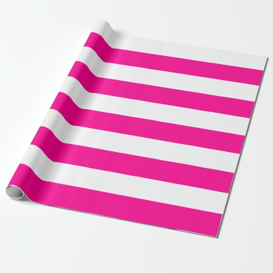 hot pink and white striped wrapping paper