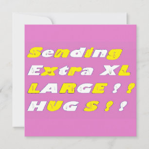 Extra Large Hugs design pink yellow white graphics Card