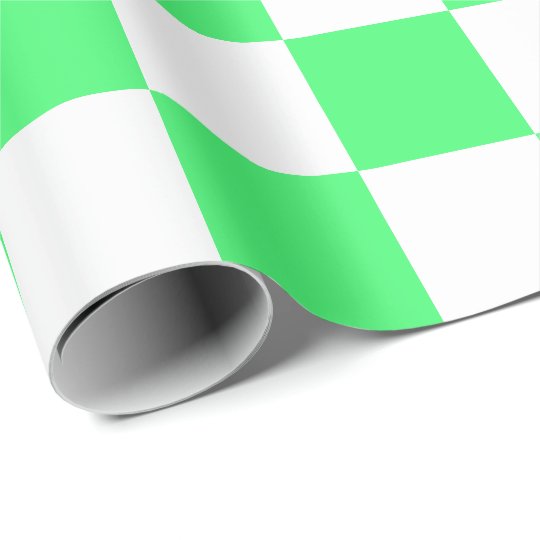 light green and white checkered wrapping paper