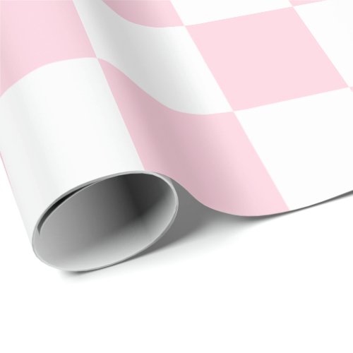 Extra Large Light Pink and White Checks Wrapping Paper