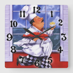 Extra Large Lobster Chef Square Wall Clock