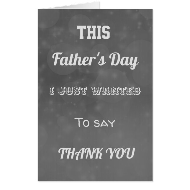 Extra Large modern Father's Day Thank You design Card (Front)