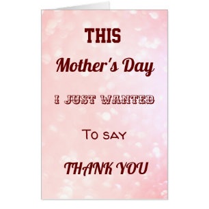 Extra Large modern Mother's Day Thank You design Card