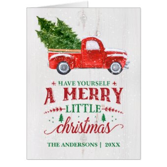 Extra Large Oversized Red Truck Christmas Card | Zazzle