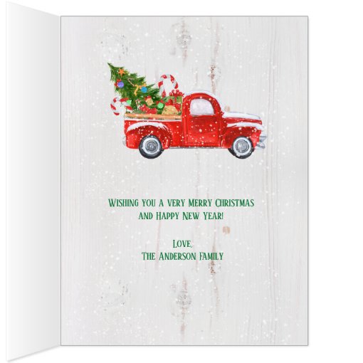 Extra Large Oversized Red Truck Christmas Card Zazzle