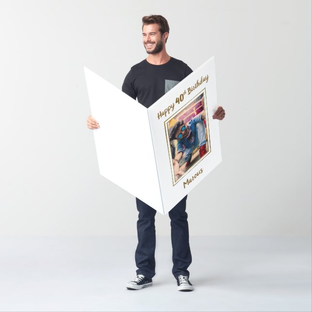 Extra Large Photo Happy 40th Birthday Greeting Card (In Situ)