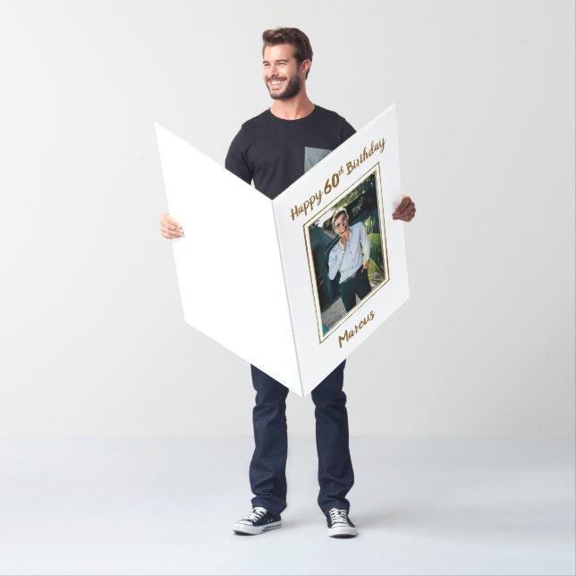 Extra Large Photo Happy 60th Birthday Greeting Card (In Situ)